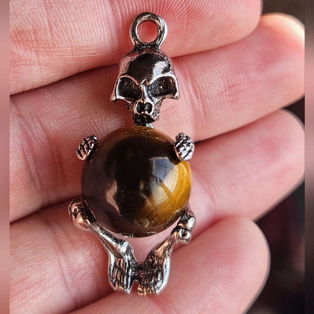 Skeleton Crystal Sphere Pendant - Picture 9 of 11